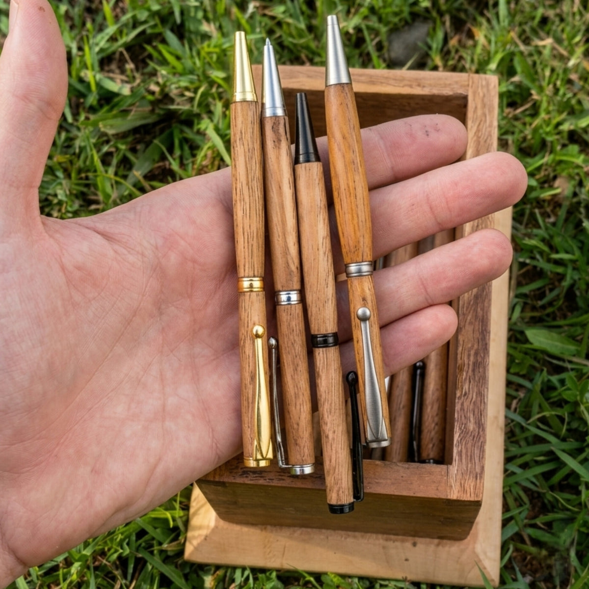 Blue Gum Cyclone-Salvaged Wooden Slimline Pen – Premium Lifetime Edition