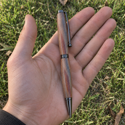 Blue Gum Cyclone-Salvaged Wooden Slimline Pen – Premium Lifetime Edition