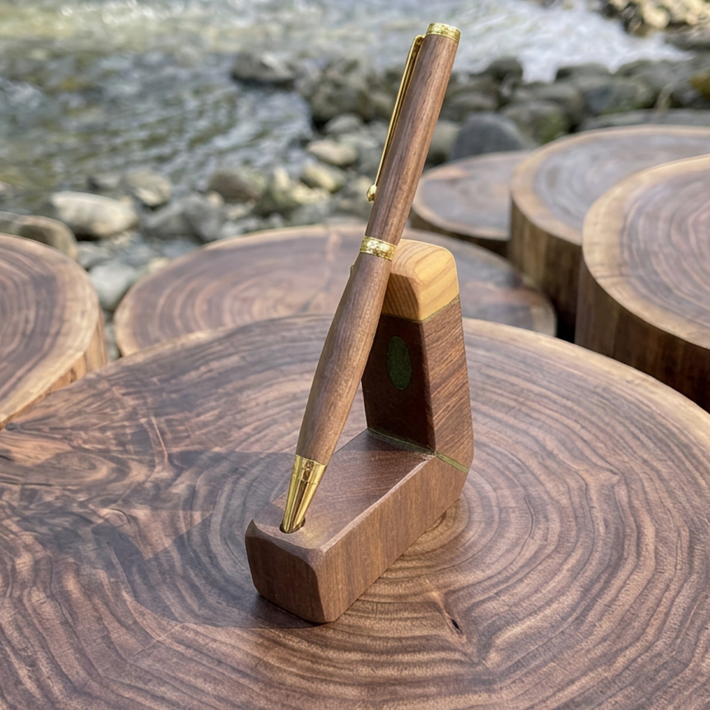 Blue Gum Cyclone-Salvaged Wooden Slimline Pen – Premium Lifetime Edition