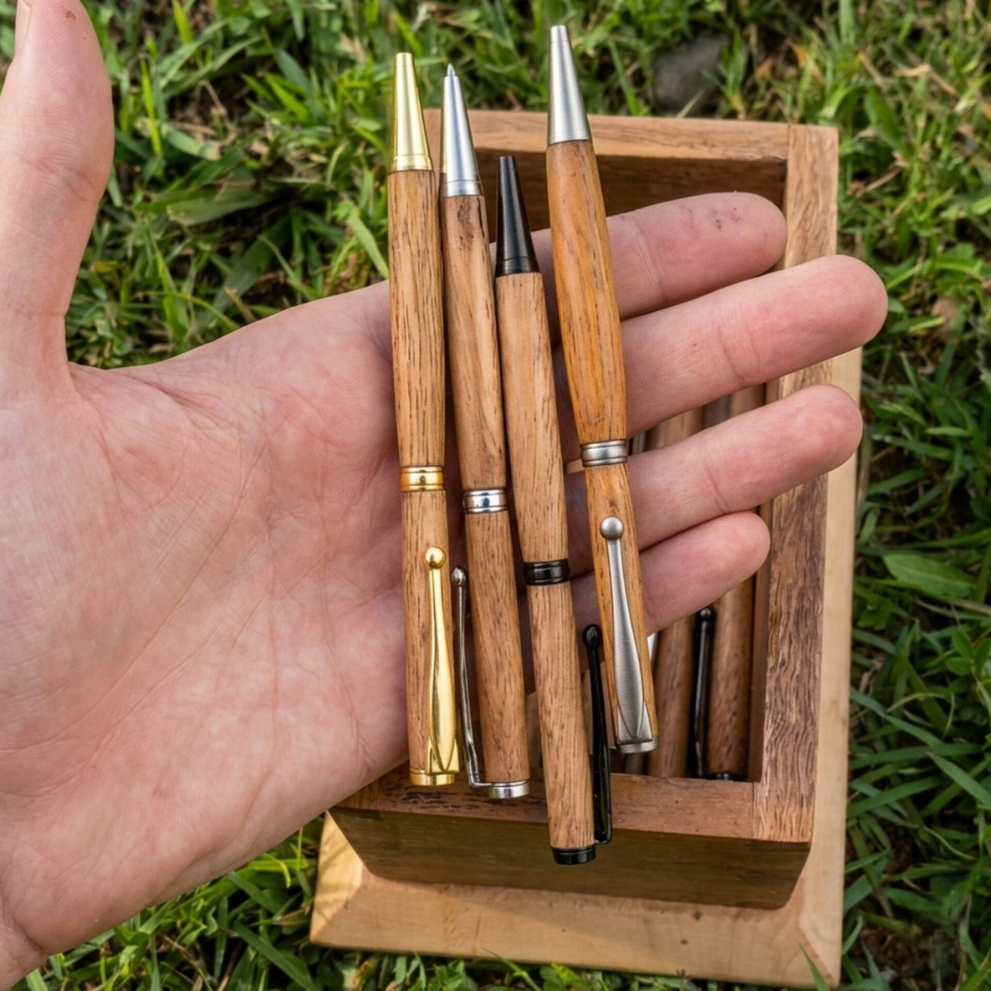 Blue Gum Cyclone-Salvaged Wooden Slimline Pen – Premium Lifetime Edition