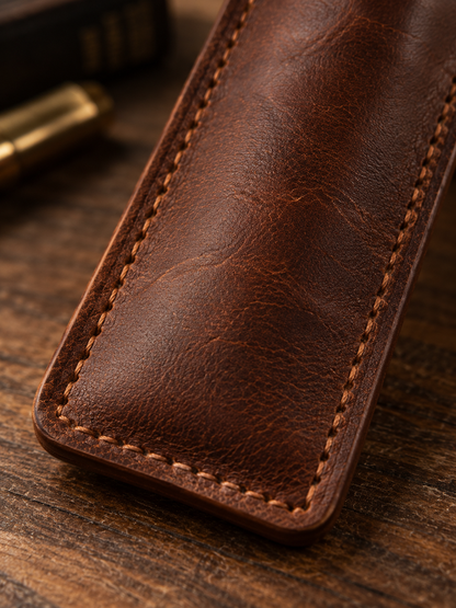 Heritage Vegan Leather Daily Carry Sleeve | Slim Single-Pen Protection